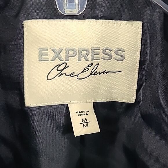 Express Black Wool Peacoat Double Breasted Classic Overcoat Heavy Winter Coat - Picture 3 of 11